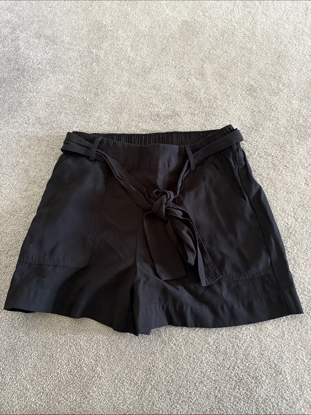a new day Black High-Waist Tie-Waist Shorts